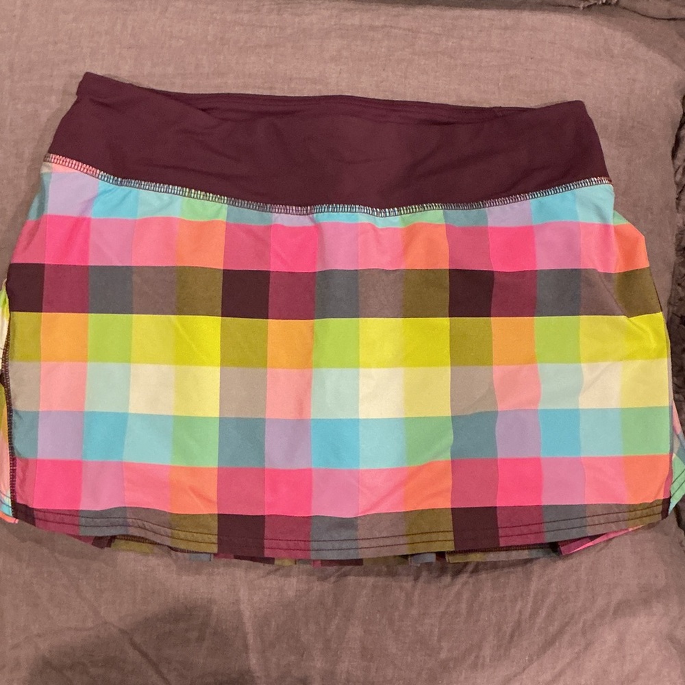 Lululemon Athletica Vibrant Plaid Mini Skirt tennis